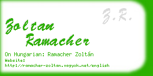 zoltan ramacher business card